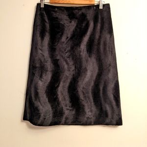 Black A-line suede effect Mexx skirt, size 10, narrow belt